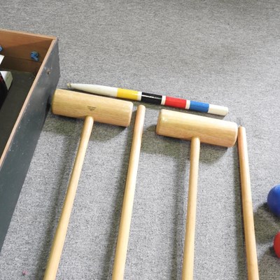 Lot 583 - A Jaques croquet set, in a wooden case, 107cm...