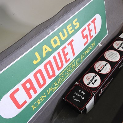 Lot 583 - A Jaques croquet set, in a wooden case, 107cm...