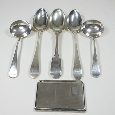 Lot 447 - A pair of William IV silver table spoons,...