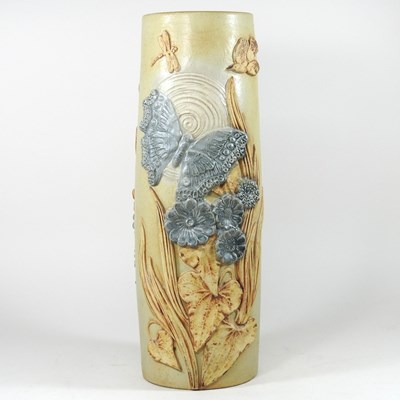 Lot 45 - A large Bernard Rooke pottery vase, relief...