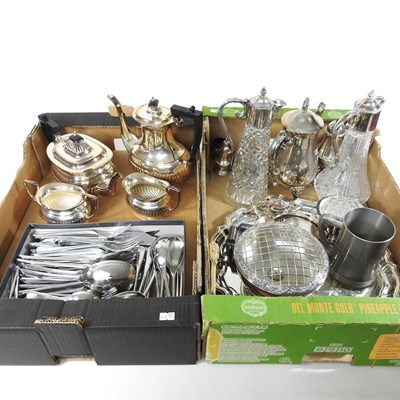 Lot 248 - A silver plated tea service, together with two...