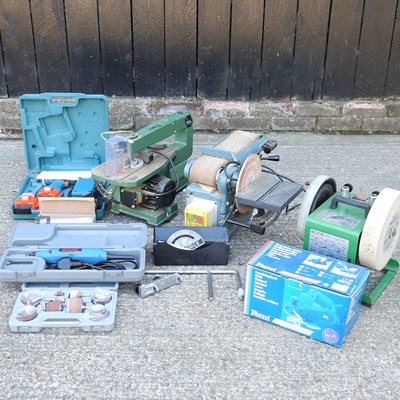 Lot 123 - A collection of workshop tools, to include and...