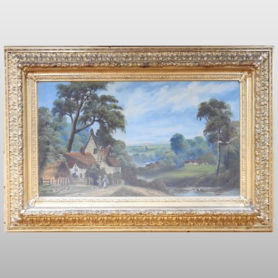 Lot 196 - English school, 19th century, landscape with...