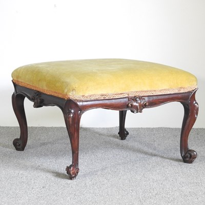 Lot 415 - A Victorian carved rosewood and yellow...