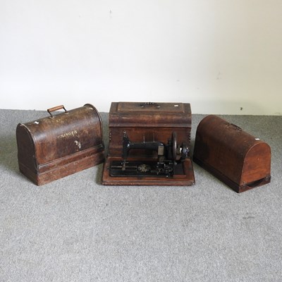 Lot 179 - A collection of 19th century hand sewing machines