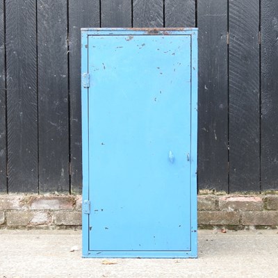 Lot 328 - A blue painted metal workshop cabinet