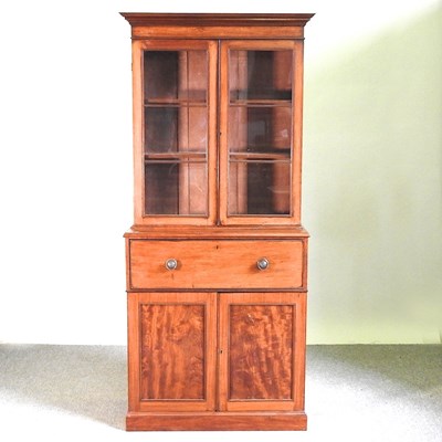 Lot 294 - A 19th century mahogany secretaire bookcase,...