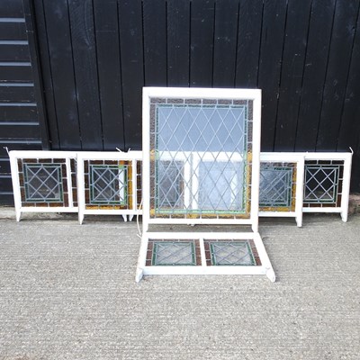 Lot 170 - A stained glass sash window, 101 x 81cm,...