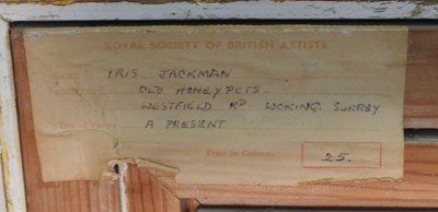 Lot 79 - Iris Jackman, 20th century, still life of...