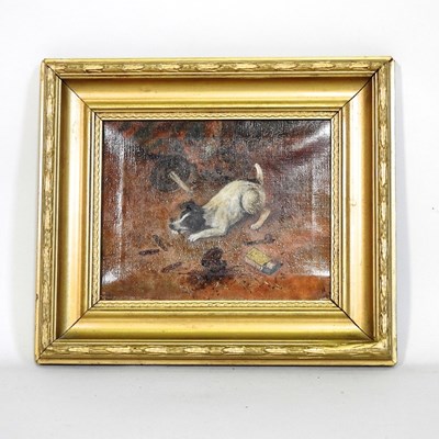 Lot 458 - English school, Dog at Play, oil on canvas, 20...