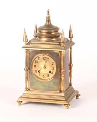 Lot 39 - A brass mantel clock, 19th century, the gilt...