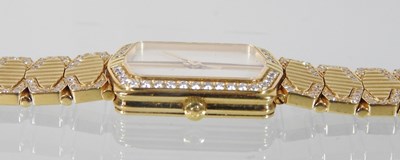 Lot 4 - An 18 carat gold and diamond set Omega ladies wristwatch