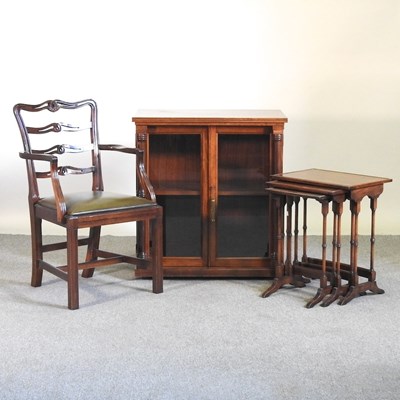 Lot 340 - A mahogany side cabinet, together with a...