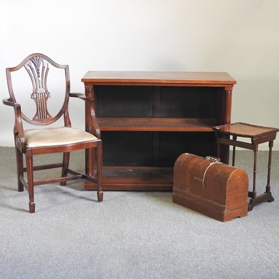 Lot 578 - A mahogany open bookcase, 107cm wide, together...