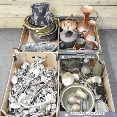 Lot 467 - A collection of metalwares, to include copper,...