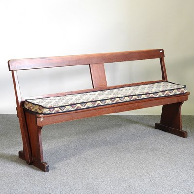 Lot 568 - A vintage wooden railway bench, with a...