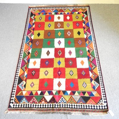 Lot 102 - A Turkish kilim, with all over multi coloured...