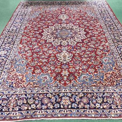 Lot 381 - A Persian Isfahan carpet, with all over floral...