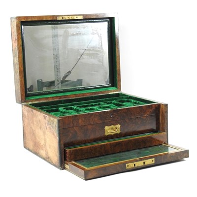 Lot 7 - An Asprey burr walnut ladies jewellery box,...