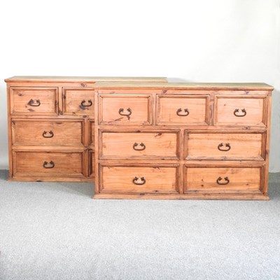 Lot 259 - A pair of Mexican pine chests, each containing...