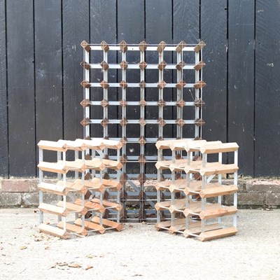 Lot 417 - A wine rack, together with a pair smaller (3)