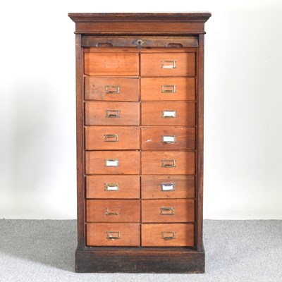 Lot 369 - An early 20th century tambour front filing...