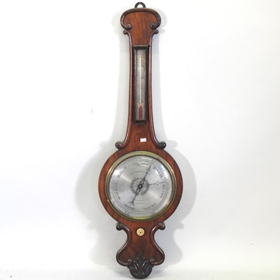 Lot 431 - A 19th century rosewood cased wheel barometer,...