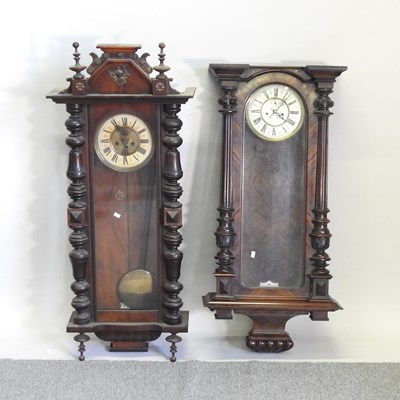 Lot 391 - A 19th century walnut cased Vienna style wall...