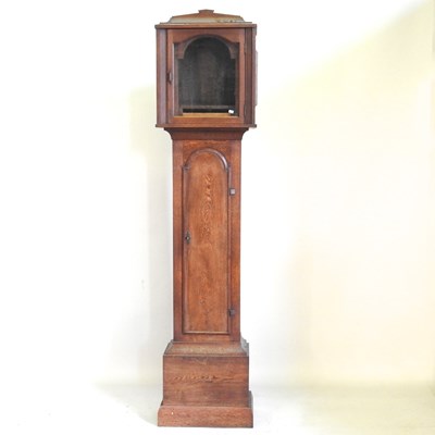 Lot 421 - An oak cased longcase lock case, 205cm high