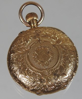Lot 9 - An early 20th century 18 carat gold half hunter ladies pocket watch