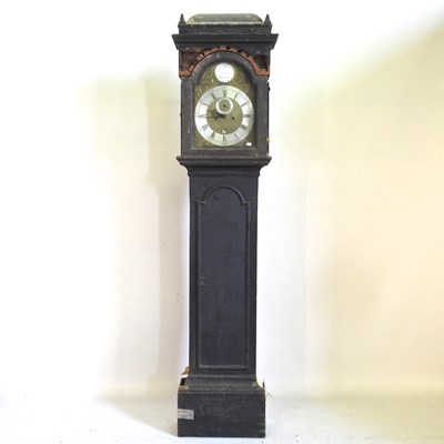 Lot 511 - An 18th century black japanned longcase clock,...