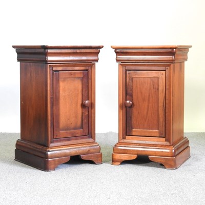 Lot 465 - A pair of modern cherrywood bedside cabinets (2)