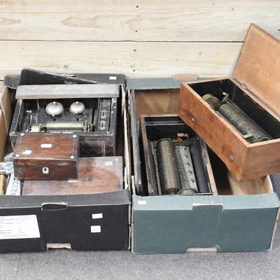 Lot 131 - A 19th century Swiss musical box, together...