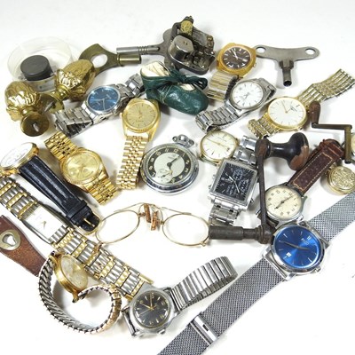 Lot 437 - A collection of wristwatches and other items,...