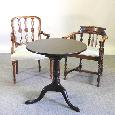 Lot 260 - A 19th century tripod table, with a hinged...