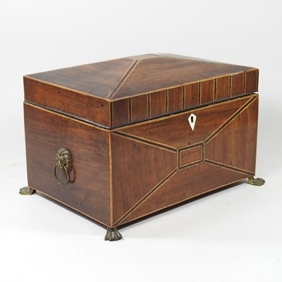 Lot 253 - A Regency mahogany and parquetry work box,...