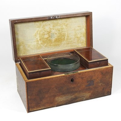 Lot 22 - A Regency mahogany tea caddy, with a fitted...