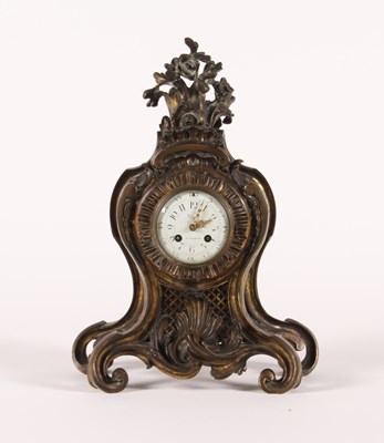 Lot 5 - A Rococo style gilt bronze mantel clock, 19th...