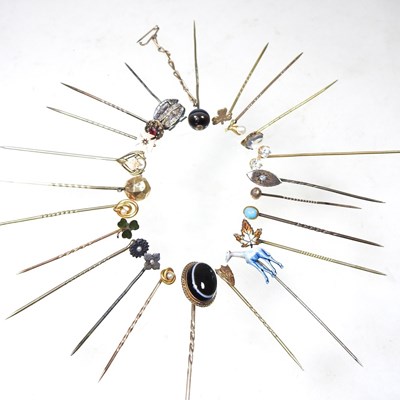 Lot 46 - A collection of mainly Victorian tie pins, to...