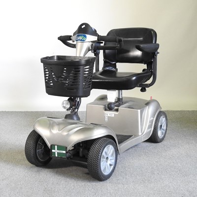 Lot 264 - A silver CareCo electric mobility scooter,...