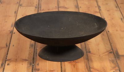 Lot 376 - A black painted cast iron circular garden fire...