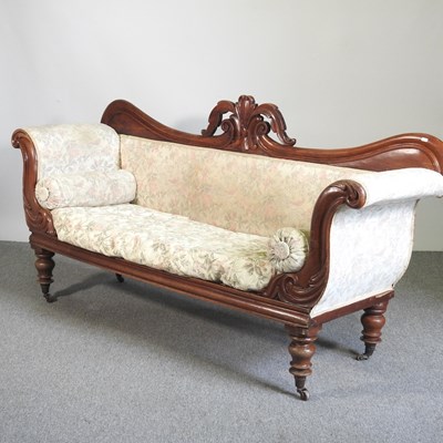 Lot 346 - A carved mahogany sofa, 19th century,...