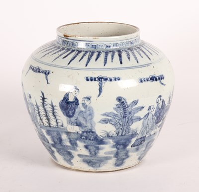 Lot 377 - A Chinese blue and white porcelain vase,...