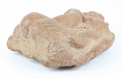 Lot 21 - An Indian terracotta relief of lovers, appears...