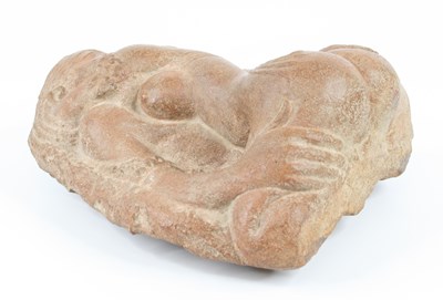 Lot 21 - An Indian terracotta relief of lovers, appears...