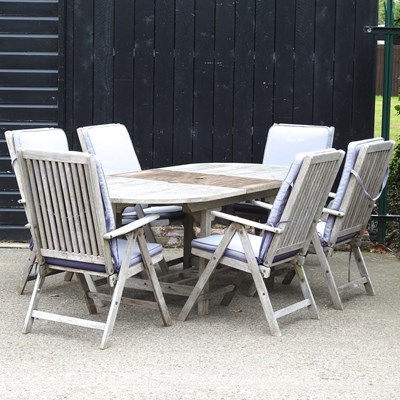 Lot 81 - A Royal Teak garden table, together with a set...