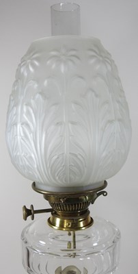 Lot 139 - A pair of early 20th century cut glass oil lamps