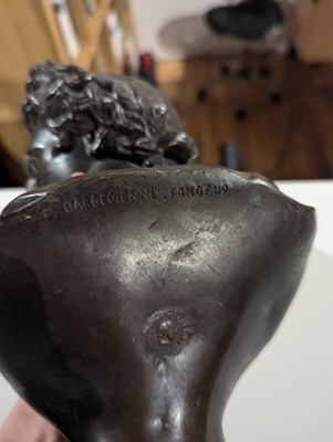 Lot 8 - A bronze head and shoulders bust of Apollo...