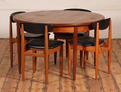 Lot 254 - A G-Plan teak D-end extending dining table,...