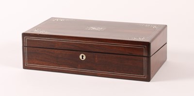 Lot 154 - A rosewood and mother of pearl inlaid writing...